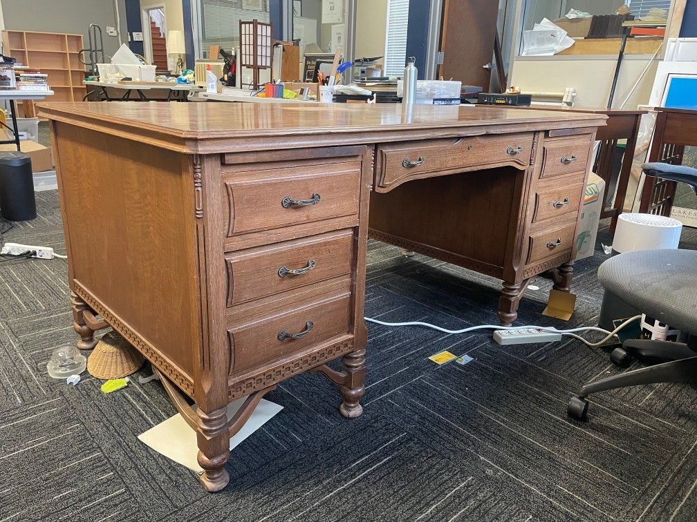 Large Antique Wooden Desk
