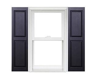 Homeside Raised Panel Vinyl Shutters(1 Pair) 14-1/2in.x55in. - 050 Black