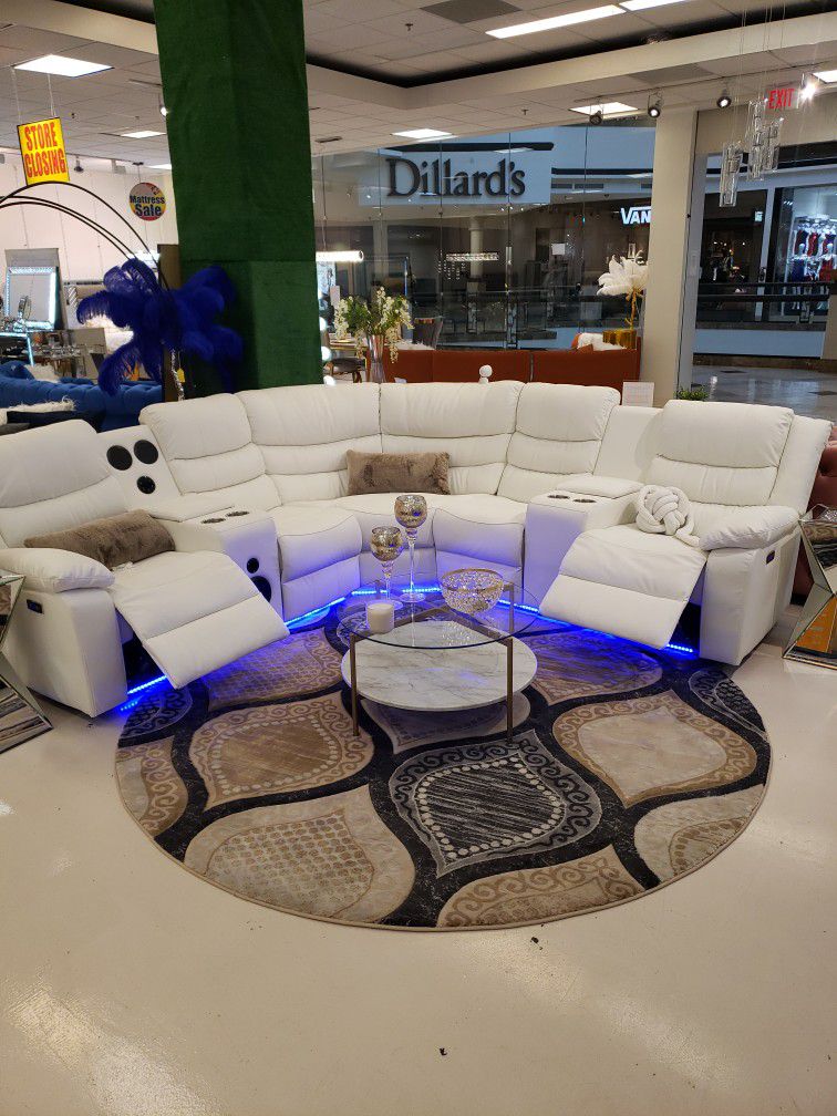 Modern LED Bluetooth Reclining Sectional