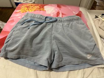 Nike Women's Light Blue Fleece Lounge Shorts