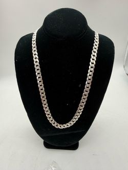 925 Plata Sterling Silver Cuban Diamond Cut Chain 24inches 6MM