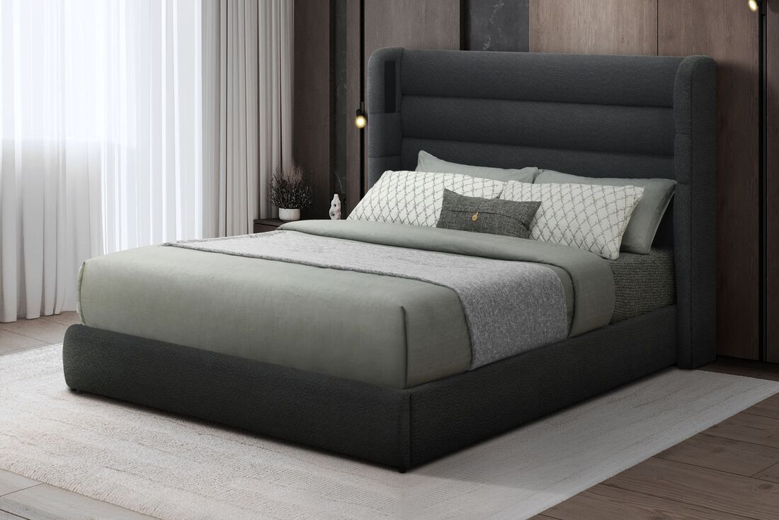 Hero Black Platform Bed (w/ Bluetooth Speaker) - Queen $449, King $499