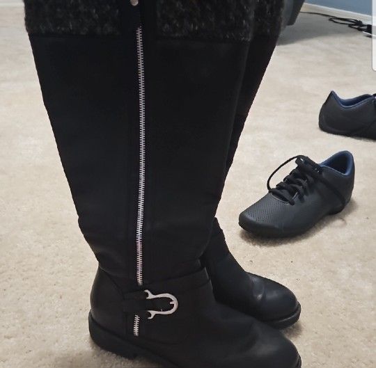 Torrid Black Leather Moto Boots