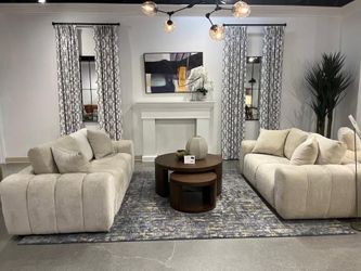 Elegant Sofa set features Oversized arms and deep cushions create an inviting silhouette