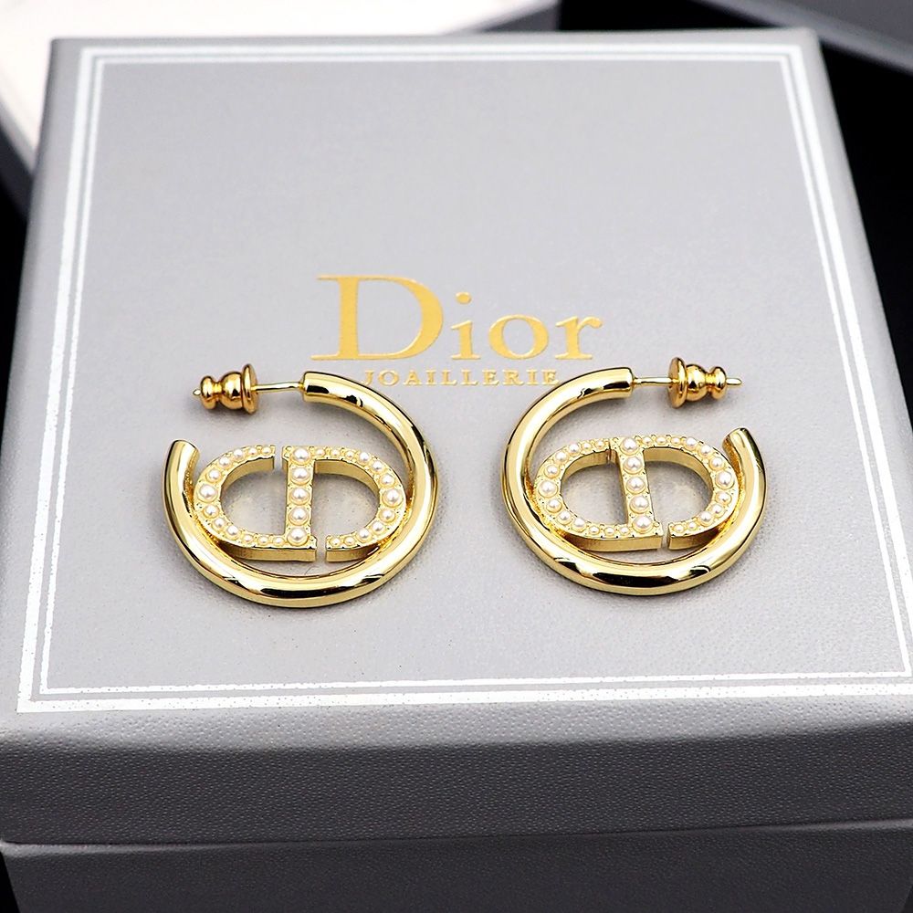 Dior Gold Shiny Golf Small Earring Hoops Qqqqq