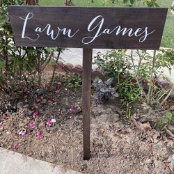 Wood Outdoor Game Sign