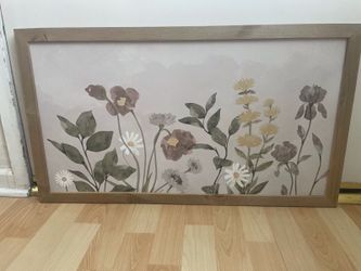 Wild flowers framed artwork