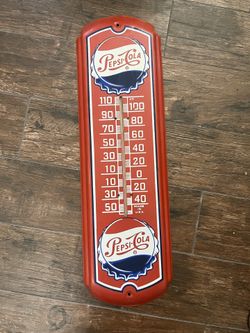 Vintage Pepsi Cola Thermometer Advertising Sign