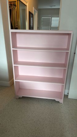Pink book shelf