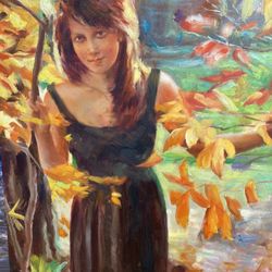 Girl In The Garden Painting 