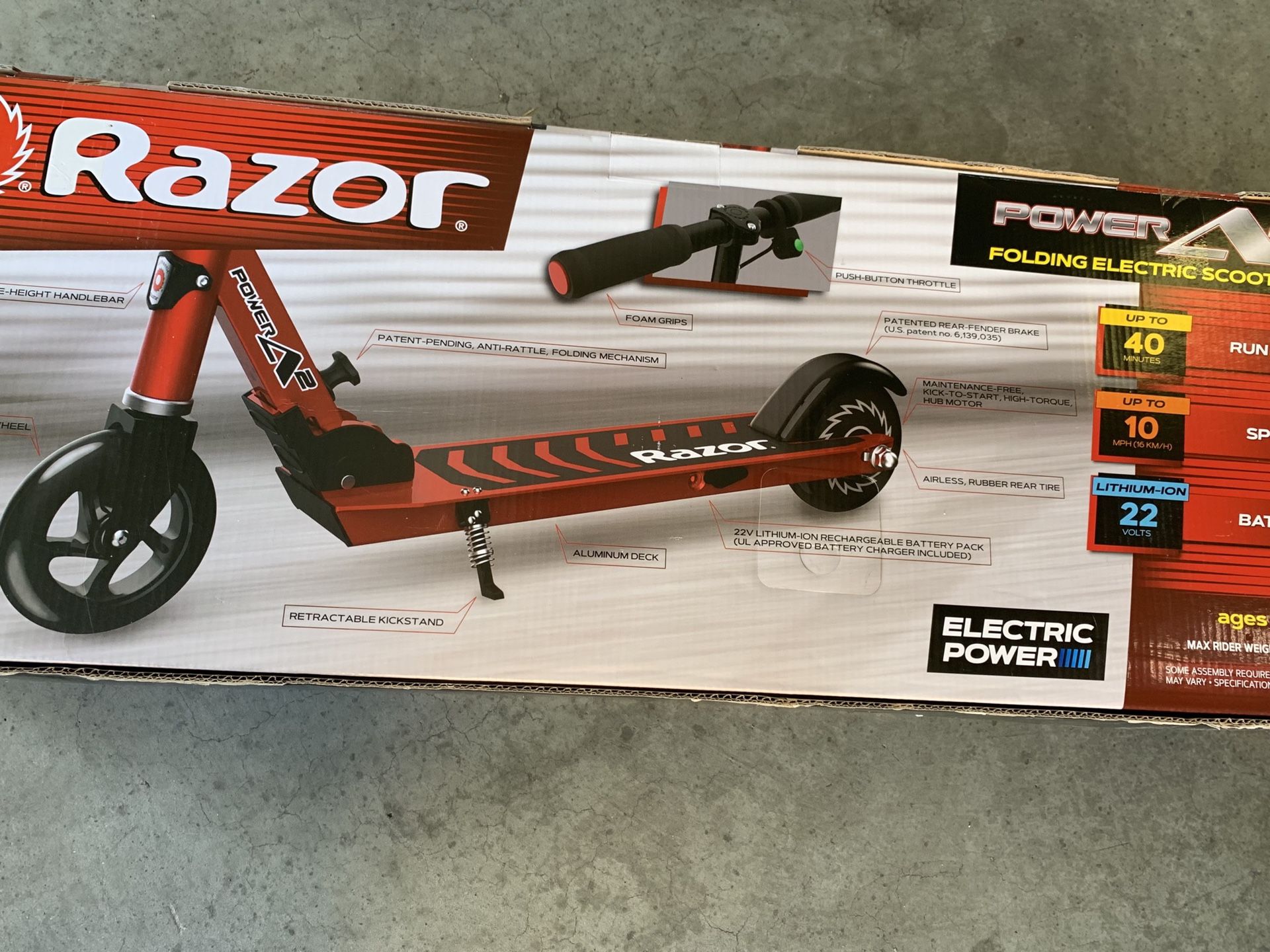 *New in Box* Razor Power A2 Electric Scooter - Red
