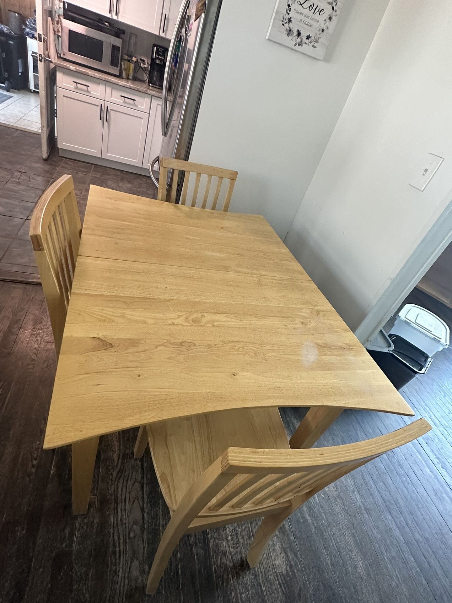 Wooden Dinner Table With 4 Chairs 