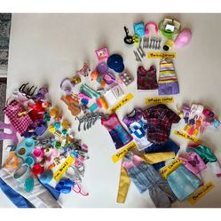 Barbie Sized Accessories 150 Piece. Mostly Barbie Brand