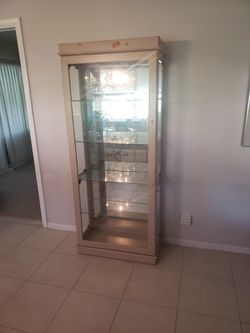 FREE Glass Curio Cabinet 4 glass shelves