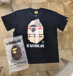 A Bathing Ape Black Plaid Tee