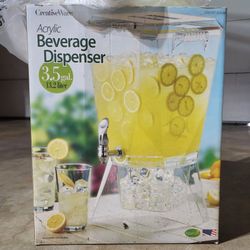 Drink Dispenser, Acrylic Drink Dispenser, Beverage Dispenser 3.5 gal