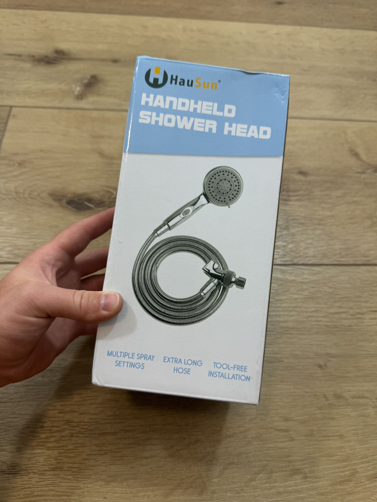HauSun Handheld Shower Head with 2m Hose – Multi Spray Settings, Chrome, Easy Install 