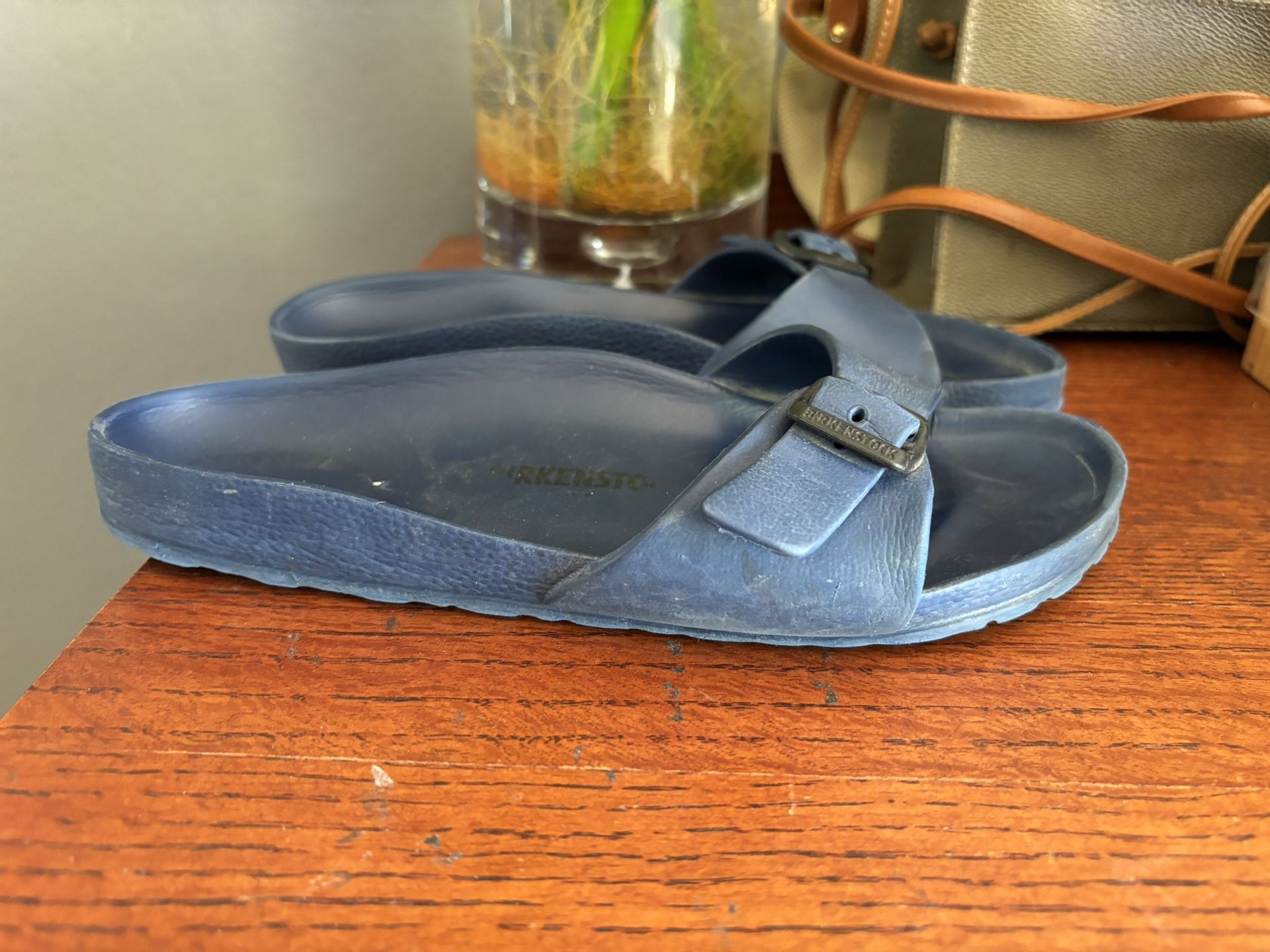 Birkenstock Size 38 Narrow Navy Blue Arizona EVA Beach Sandals Waterproof Pool