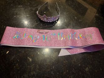 Sweet 16 crown and sash