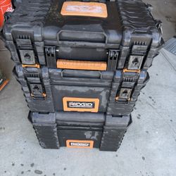 Ridgid Stackable Rolling Tool Boxes Used 