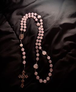 Rose Quartz & Pyrite Crystals Rosary