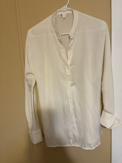 Long Sleeve Blouse, Size Small, Ivory