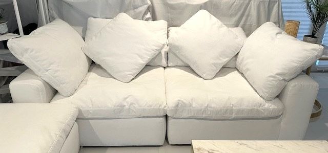 4 Piece White Sectional Sofa