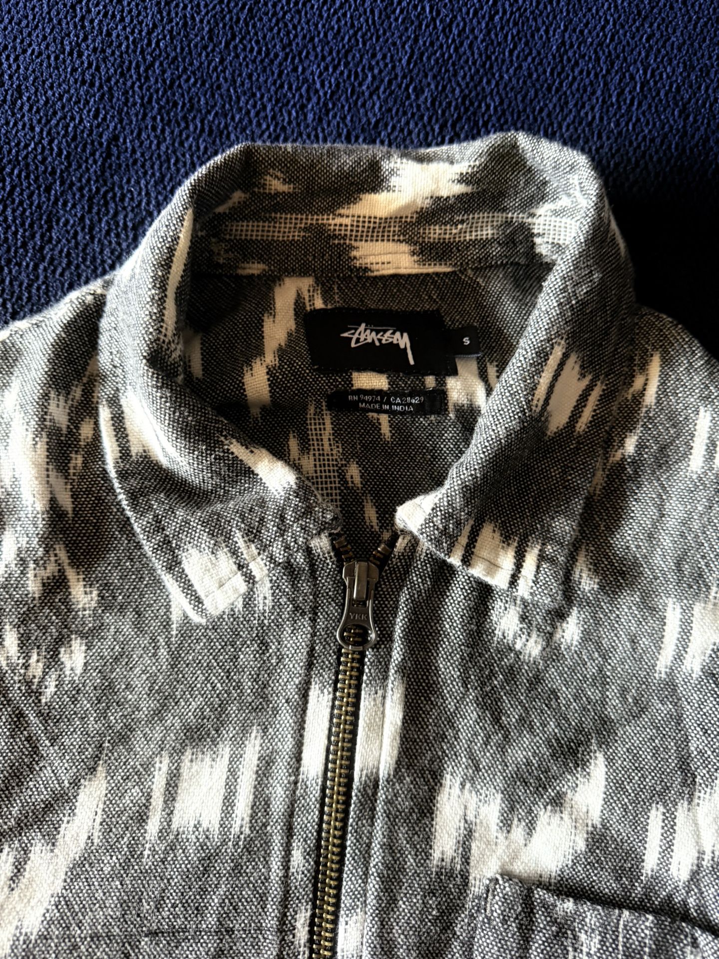 Stussy Tribal Zip Up Pullover Size Small