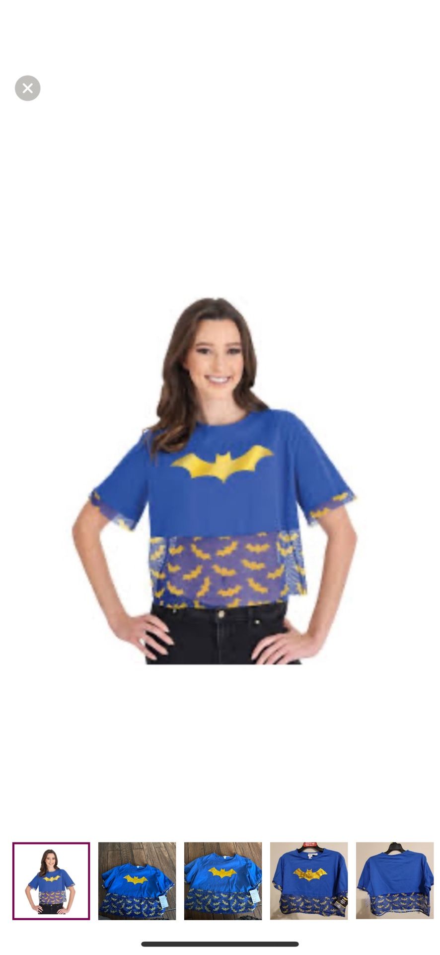 Woman's Blue and Yellow "BATMAN" Graphic Halloween T-Shirt size various