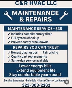 Air Conditioning And Heating System. Servicio De Aire Y Calefaccion.