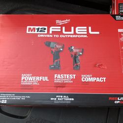 M12 FUEL 12-Volt Lithium-Ion Brushless Cordless Hammer Drill and Impact Driver Combo Kit w/2 Batteries and Bag (2-Tool)