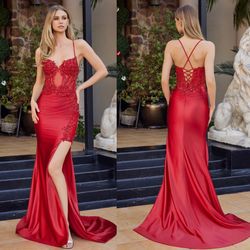 New With Tags Glitter Satin Long Formal Dress & Prom Dress $220