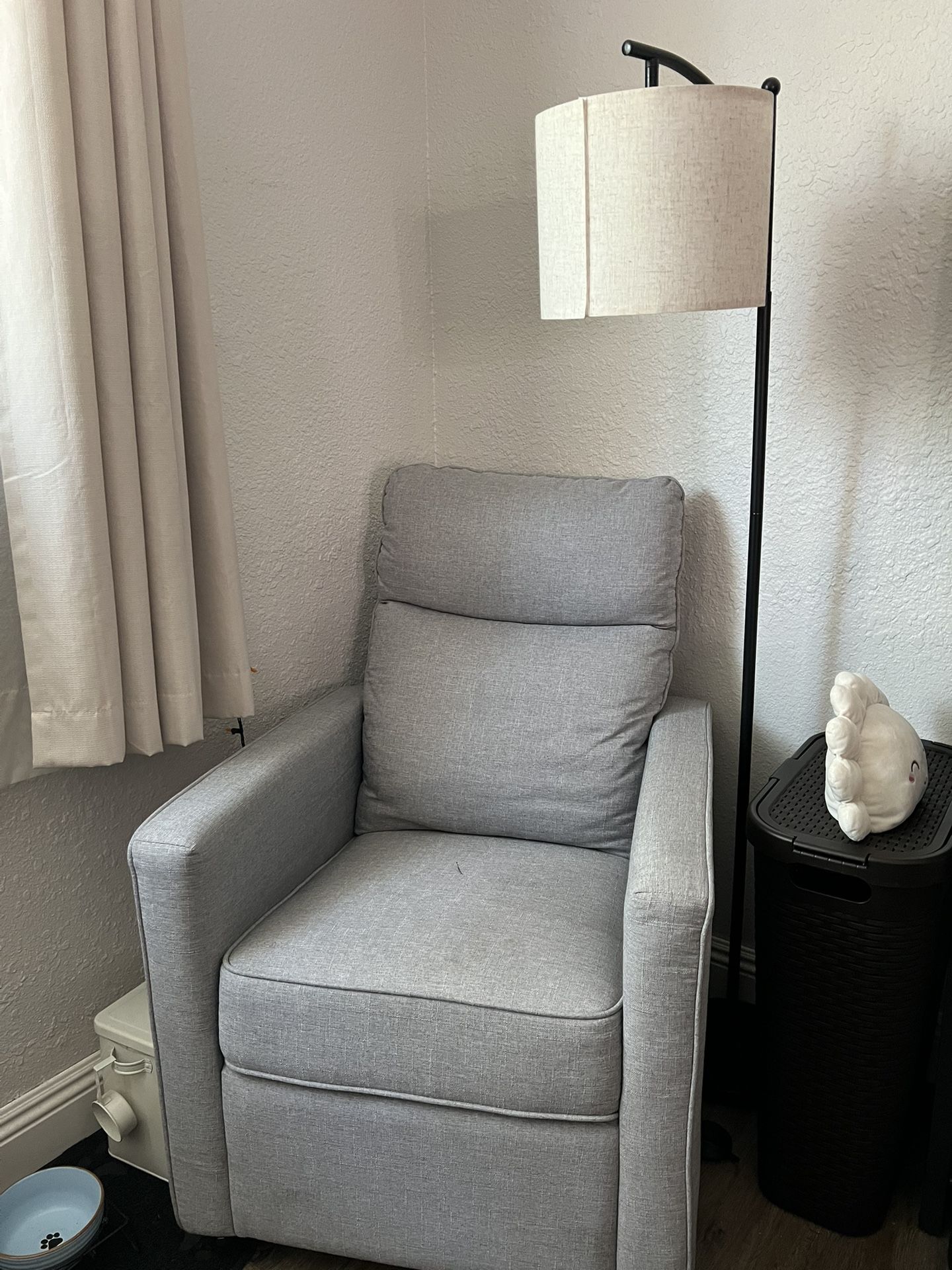 Gray swivel chair