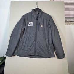 Carhartt Women’s XL Gilliam Rain Defender Gray Quilted Jacket CRUX Logo
