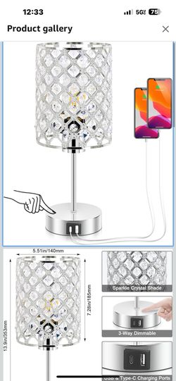 Touch Lights With Charger Ports