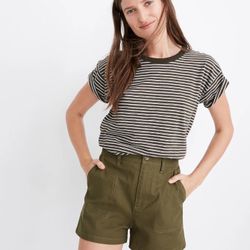 Madewell Camp Shorts In Kale Size S