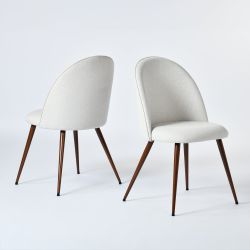 Homy Casa HAVEN Fabric Beige Dining Chair Set "20.08''L x 21.06''W x 33.07''H" for Kitchen and Dining Room