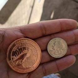 Peace Head 1 Oz Copper Round 