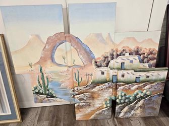 Teresa Bernard 3D Textured Southwestern Desert Canvas Wall Art Multi-Panel Painting
