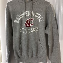 Champion Washington State Cougars Hooded Sweatshirt Hoodie Gray Small