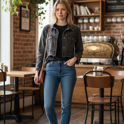 Classic New Black Distressed Jacket
