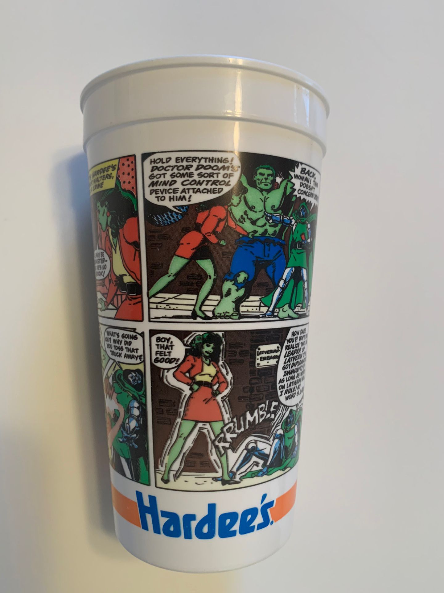 “MARVEL COMICS” Drink Cup-1990 HARDEES Promotional Series