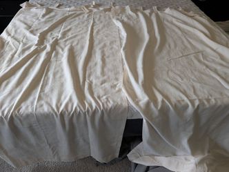 Pair of textured linen curtains - 42x82 each panel (off white color)