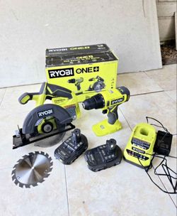 RYOBI 18V Circular Saw and Drill KIT with 2 Batteries and Charger