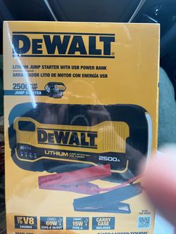 DEWALT 2500A Lithium Jump Starter with USB Power Bank