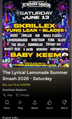 1x Saturday Summersmash ticket