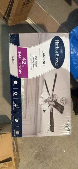 Harbor Breeze Coachman Easy2Hang 42-in Brushed Nickel Flush Mount Ceiling Fan With Light