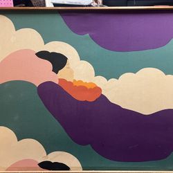 Large Framed Tahitian Linen / Fabric  36”x45”