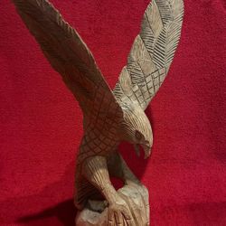 Original Eagle Hand Carved Wooden Sculpture 24”