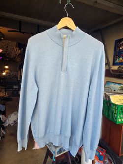 Ermenegildo Zegna Cashmere Quarter-Zip Sweater Blue (AS IS )
